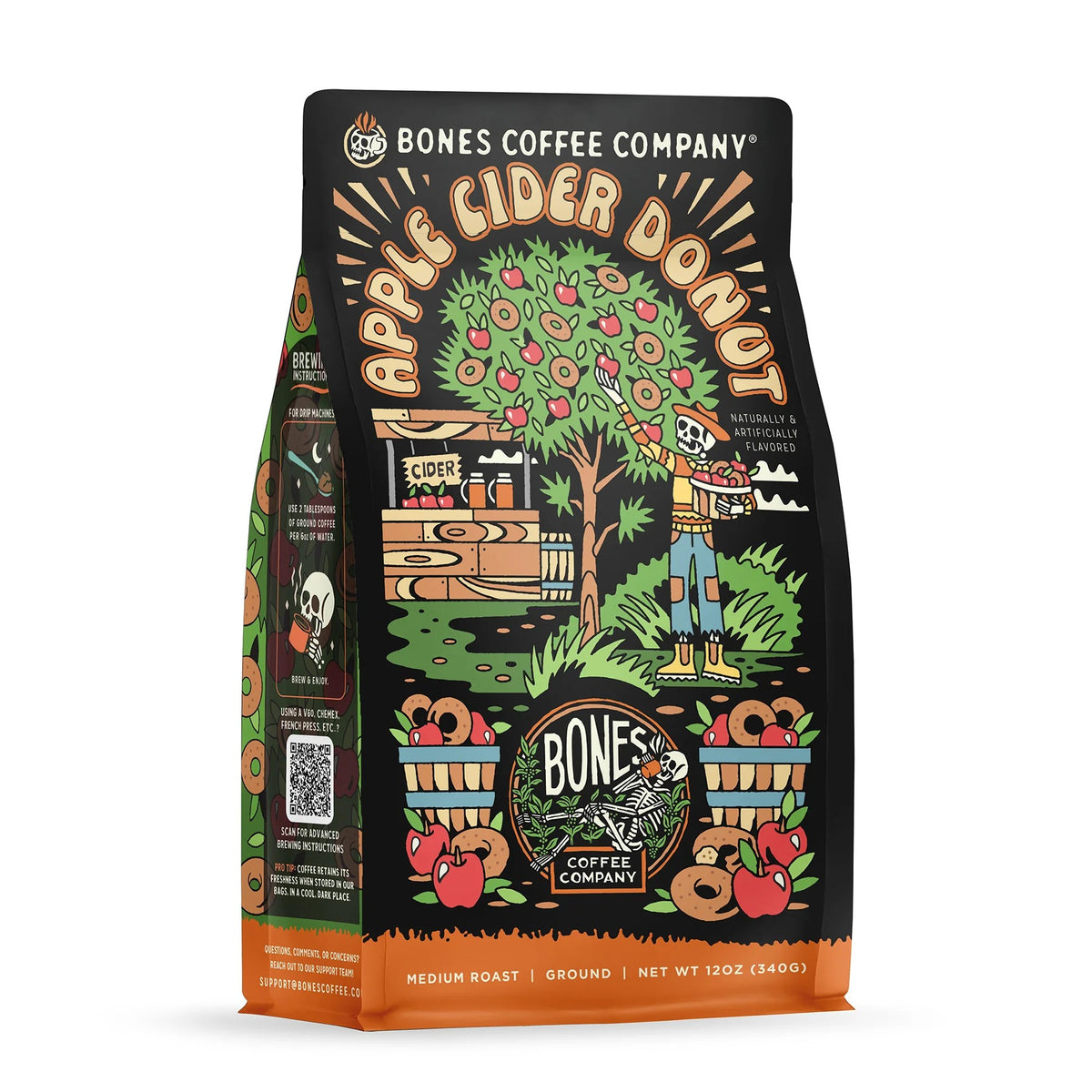 Apple Cider Donut coffee bag artwork, reference image