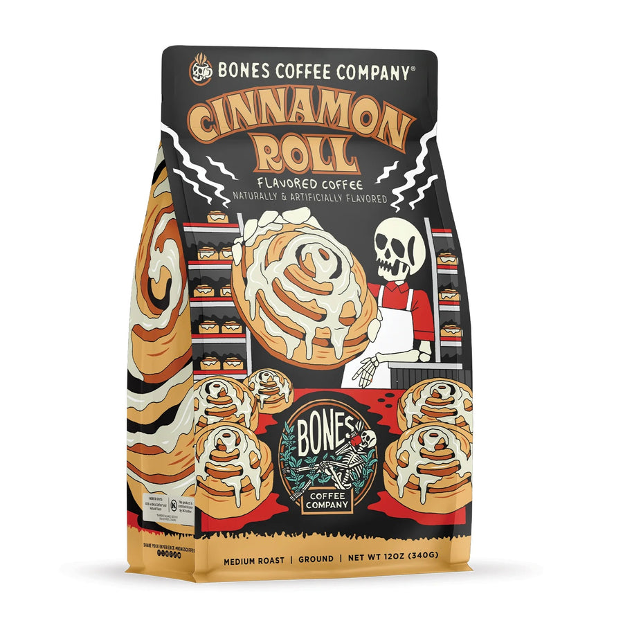 Cinnamon Roll coffee bag artwork, reference image