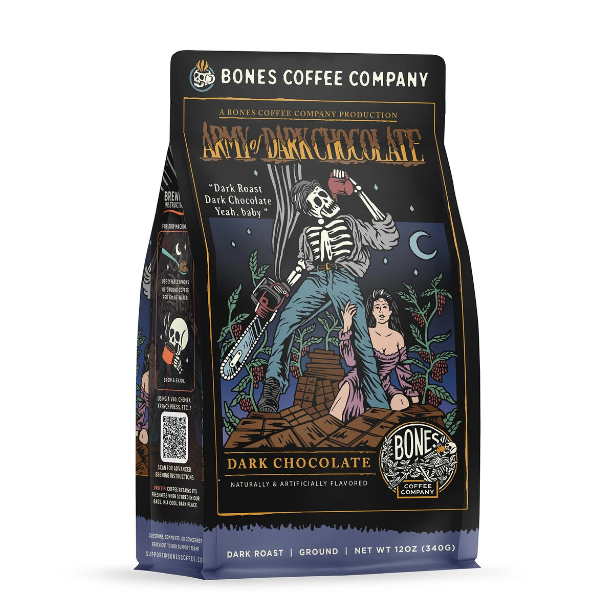 Army of Dark Chocolate coffee bag artwork, reference image