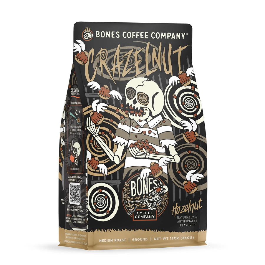 Crazelnut coffee bag artwork, reference image