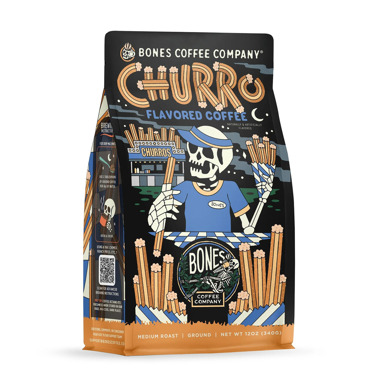 Churro coffee bag artwork, reference image