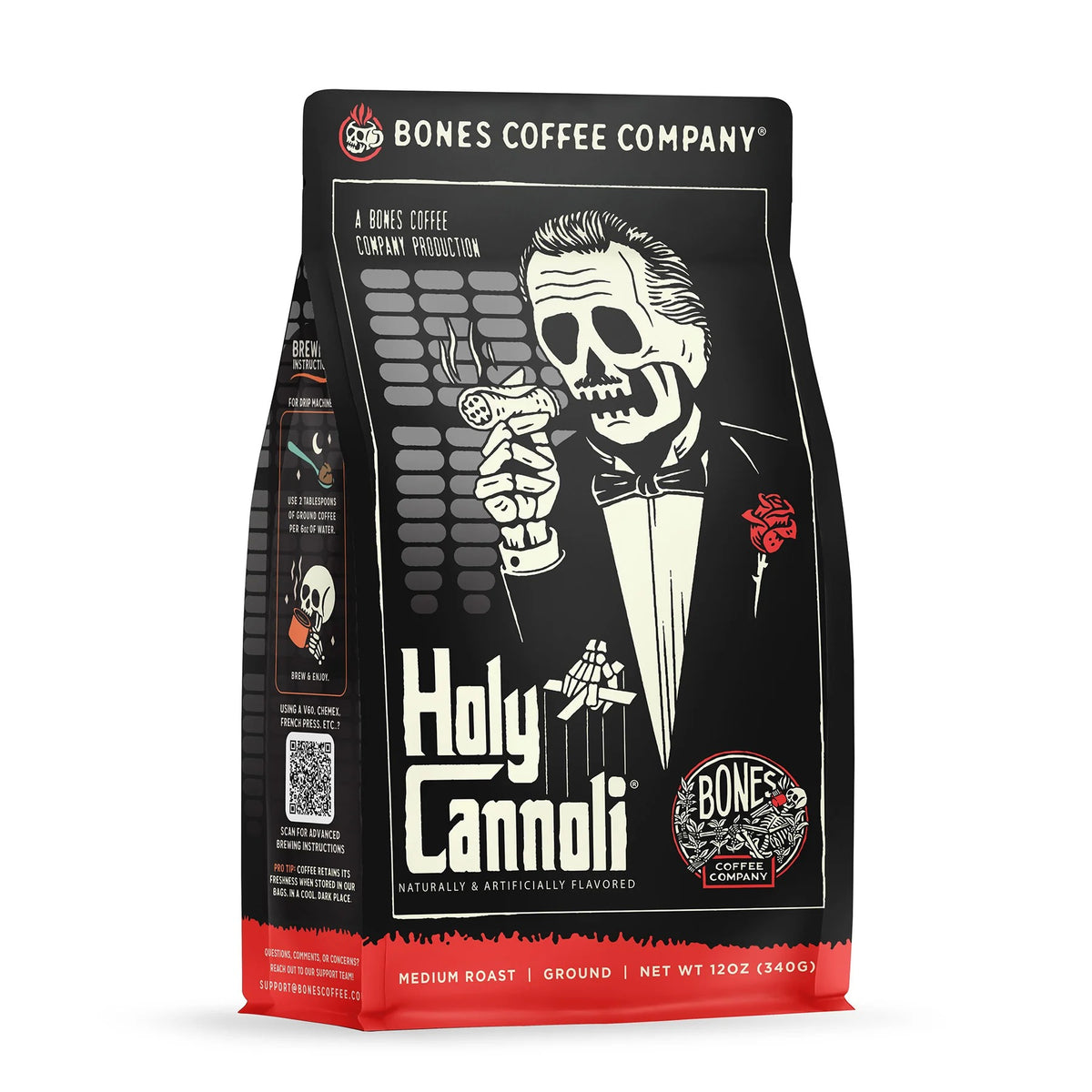 Holy Cannoli coffee bag artwork, reference image