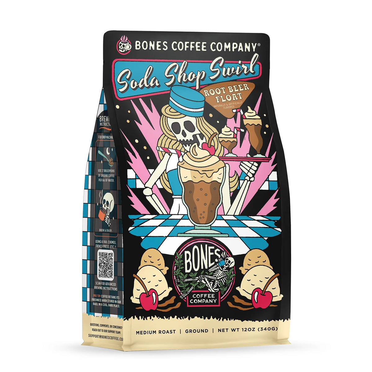 Soda Shop Swirl coffee bag artwork, reference image