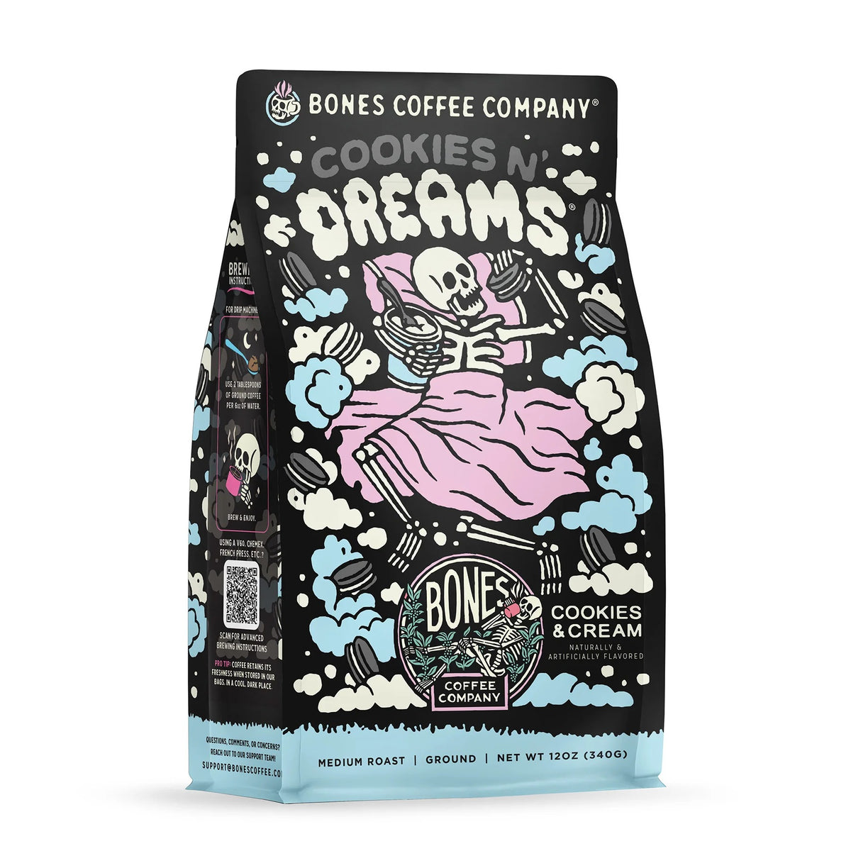 Cookies N' Dreams coffee bag artwork, reference image