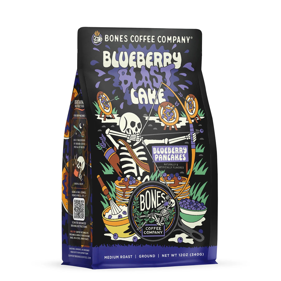 Blueberry Blast Cake coffee bag artwork, reference image